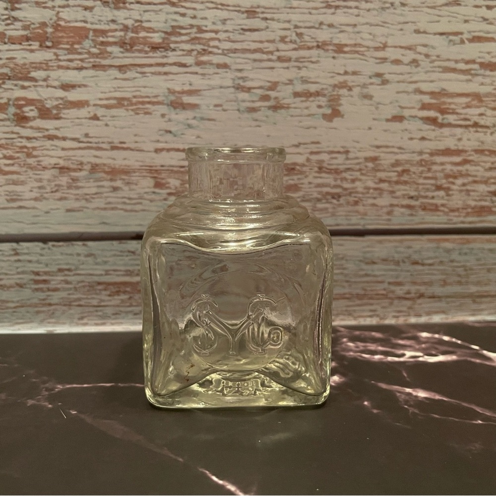 Antique Sanford’s ink bottle jar 2 oz. clear vintage